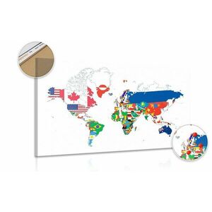Parafa kép világ térkép zászlókkal fehér háttéren kép