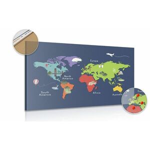 Parafa kép világ térkép tereptárgyakkal kép