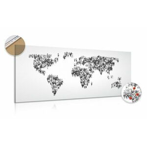 Parafa kép világ térkép személyekből fekete fehérben kép