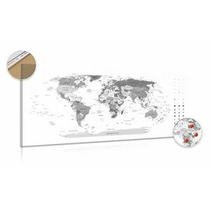 Parafa kép részeletes világ térkép fekete fehérben kép