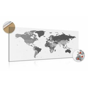 Parafa kép részletes világ térkép fekete fehérben kép