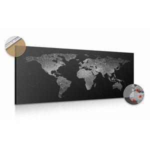 Parafa kép éjjeli világ térkép fekete fehérben kép