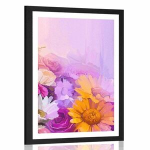 színes virág olajfestmény kép