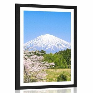 Poszter paszportuval Fuji vulkán kép