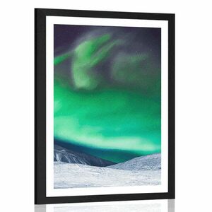 Poszter paszportuval aurora borealis az égen kép