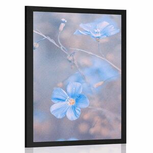 Poszter kék virágok vintage háttéren kép