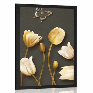 Poszter tulipánok arany motívummal kép