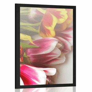 Poszter színes tulipán csokor kép