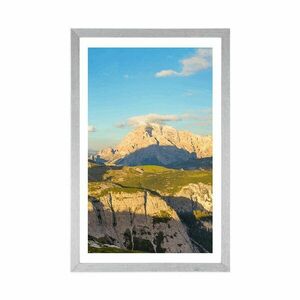 Poszter paszportuval csodás kilátás a hegyekből kép