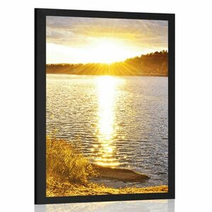 Poszter naplemente a tónál kép