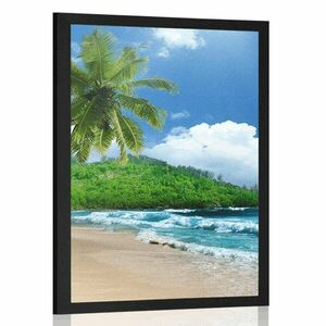 Poszter gyönyörű strand a Seychelle-szigeteken kép