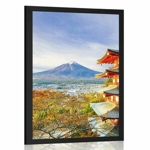 Poszter kilátással a Chureito pagodára és a Fuji-hegyre kép