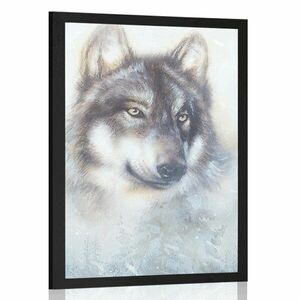 Poszter farkas a havas tájban kép
