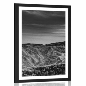 Poszter paszportuval Death Valley Nemzeti Park fekete-fehérben kép