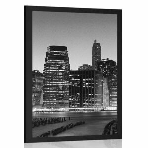 Poszter éjjei New York fekete fehérben kép