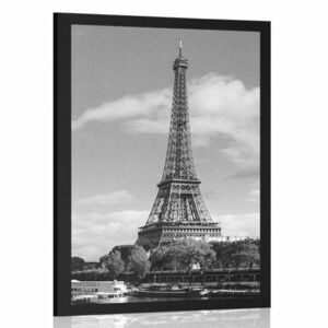 Poszter gyönyörű párizsi panoráma fekete-fehérben kép