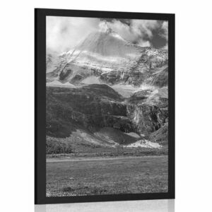 Poszter fenséges hegyi táj fekete-fehérben kép