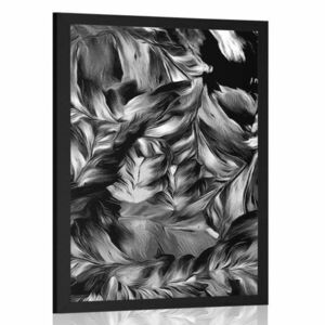Poszter retró virág minták fekete fehérben kép