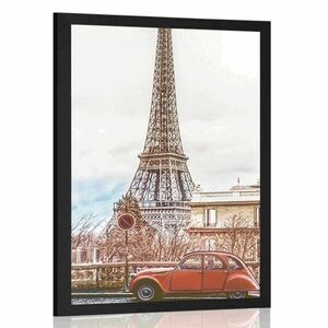 Az Eiffel-torony plakátképe a párizsi utcáról kép