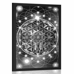 Poszter varázslatos Mandala fekete fehérben kép