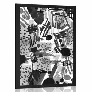 Poszter fekete fehér pop art absztrakció kép
