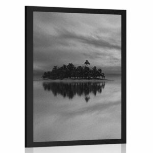 Poszter lakatlan sziget fekete fehérben kép