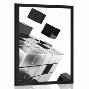 Poszter stratégiai kocka fekete-fehér kivitelben kép