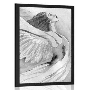 Poszter szabad angyal fekete fehérben kép