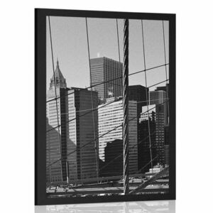 Poszter Manhattan híd New Yorkban fekete fehérben kép