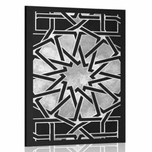 Poszter keleti mozaik fekete fehérben kép