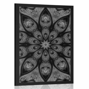 Poszter hipnotikus Mandala fekete fehérben kép