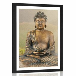 Poszter Buddha szobra meditáló helyzetben kép