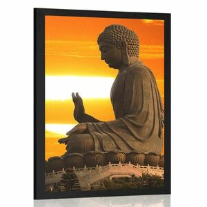 Poszter pazsportuval Buddha szobor naplementénél kép