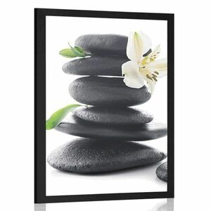 Poszter Zen kövek liliommal kép
