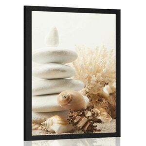 Poszter Zen kövek kagylókkal kép