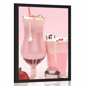Poszter rózsaszínű tejes koktél kép