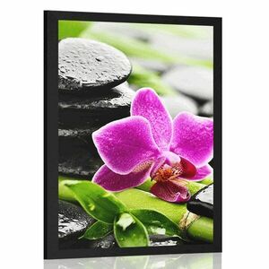 Poszter wellness csendélet lila orchideával kép