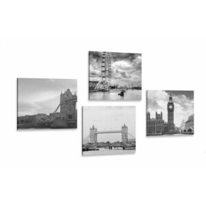 Képszett titokzatos London fekete-fehér változatban kép