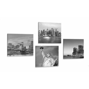 Képszett New York fekete-fehér változatban kép