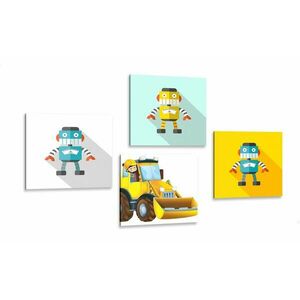 Képszett robotok sárga autóval kép