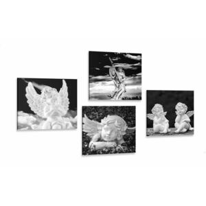 Képszett angyalok fekete-fehér változatban kép