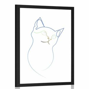 Poszter paszpartuval színes macska vázlat kép
