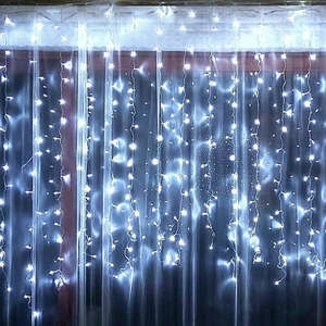 Hideg fehér, vezetékes LED Fényfüggöny 200db izzóval kép