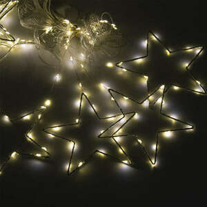 Meleg fehér, vezetékes LED Fényfüzér 150db izzóval 4, 1m - Csillag kép