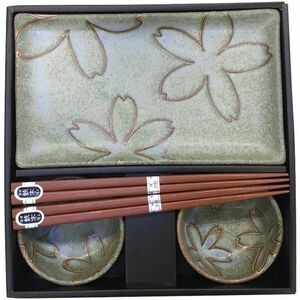 Made In Japan Sushi set virág motívummal világoszöld 6 db kép