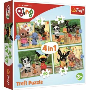 Trefl Puzzle Bing Szerencsés nap, 4 az 1-ben, 12, 15, 20, 24 részes kép