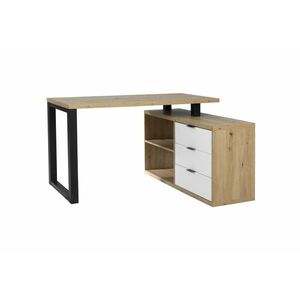 RAMO 3 íróasztal, 135x76, 2x115, artisan tölgy/fekete/fehér kép