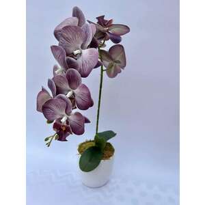 Halvány lila színű orchidea dekor 1 szálas kerámia kaspóban kép