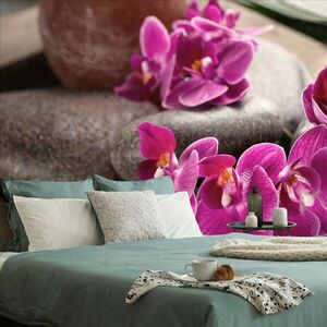 Öntapadó fotótapéta csodás orchidea Zen kövekkel kép