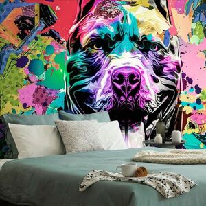 Öntapadó tapéta színes kutya ilusztráció kép